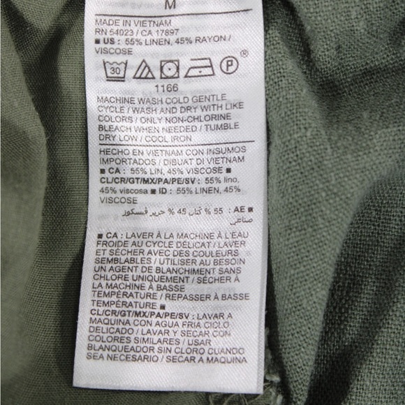 Old Navy High Rise Linen Viscose Womens Medium Army Green Shorts‎ Pockets - Picture 3 of 8